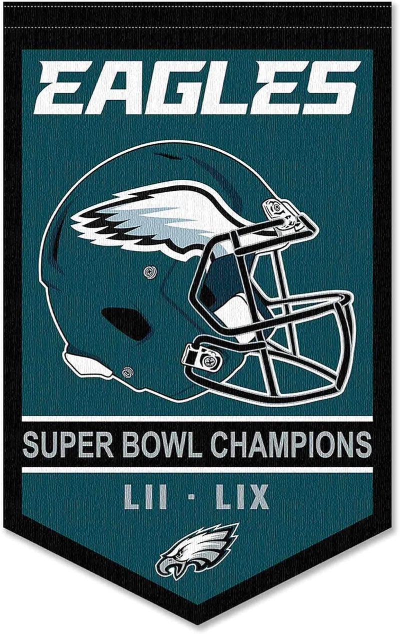 WinCraft Philadelphia Eagles 2 Time Super Bowl Champions Banner Pennant - Image 1