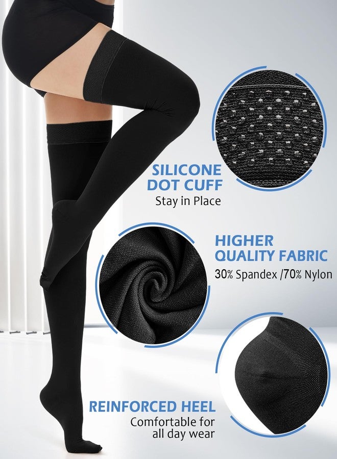 Ailaka Medical Compression Stockings for Women & Men, 20-30 mmHg Thigh High Compression Socks with Closed Toe, Graduated Support Hose for Varicose Veins, Edema, Circulation, Long Flight, Post-Surgery Recovery - Image 3
