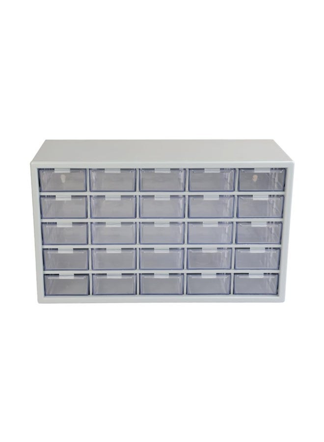 Alkon Plastic Component Organizer with 25 Drawers ACO 25 Small Parts Storage Unit | Organization Cabinet | Office Supplies | Stationary | Nuts, Screws & Bolts | Small Hardware | Workshop & Garage | DIY | Hobbies | Crafts | LEGO | Toys | Collectables | Sewing | Jewellery | Pharmacy | Medicine | Clinic | Hospital | Shop | Mobile | Electronics | Cables - Image 1