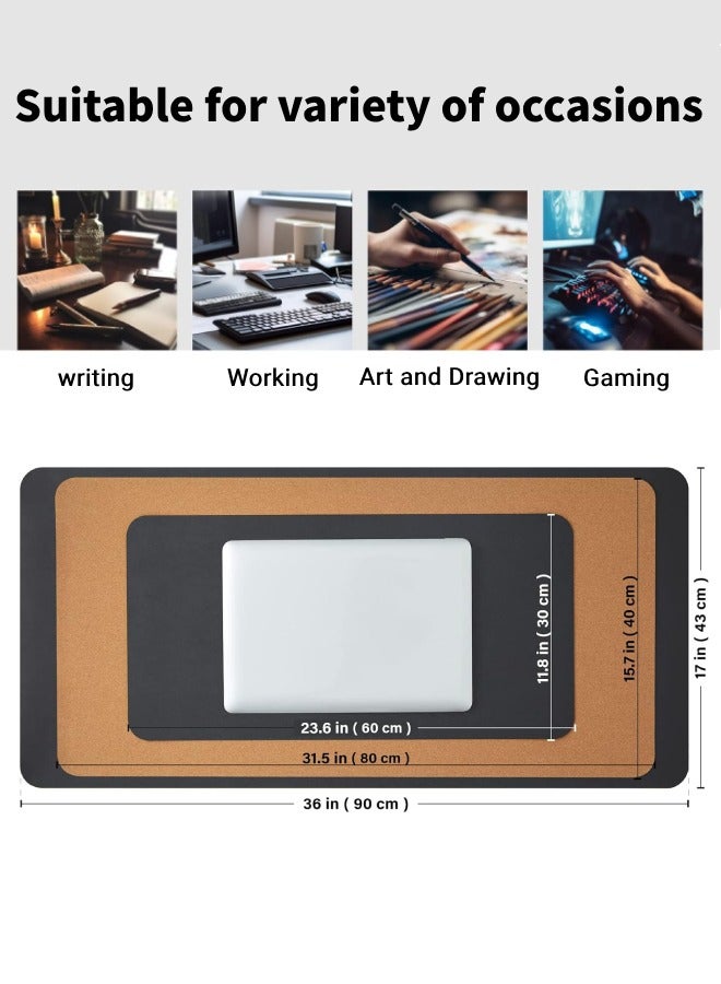 XiuWoo Double-Sided Desk Pad, Large Mouse Pad, Office Desk Mat, Non-Slip PU Leather Desk Blotter, Laptop Desk Pad, Waterproof Desk Writing Pad for Office and Home  - Image 2