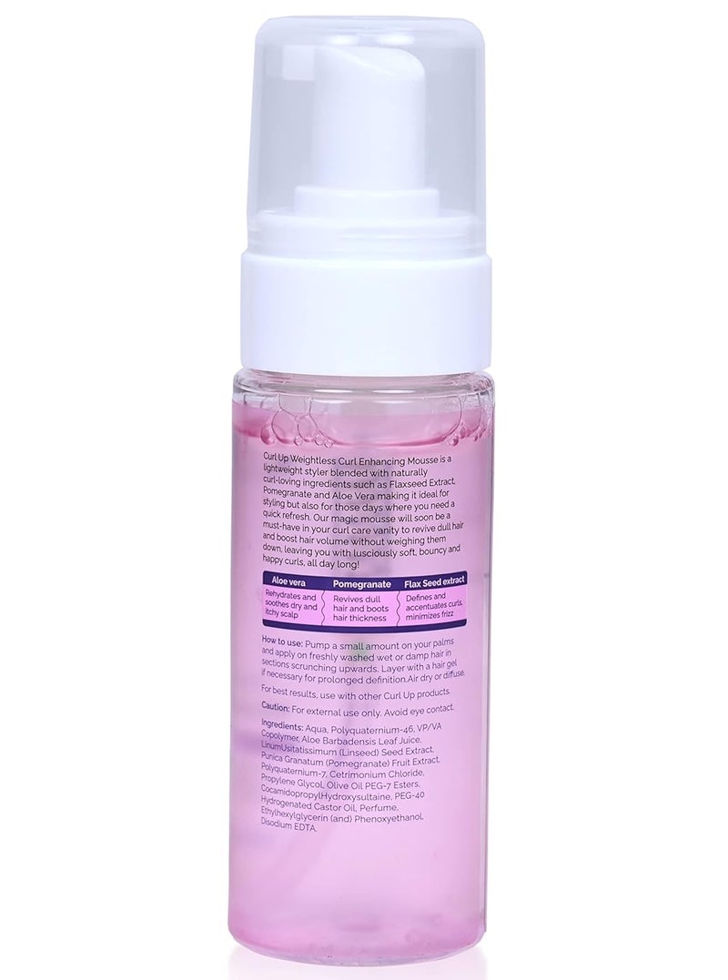 Curl Up Curl Up Weightless Curl Enhancing Mousse Wavy Curly Hair Mousse Light Weight Styler Defines Curls adds Shine and Volume Hair Mousse for Women Men 150ml  - Image 4