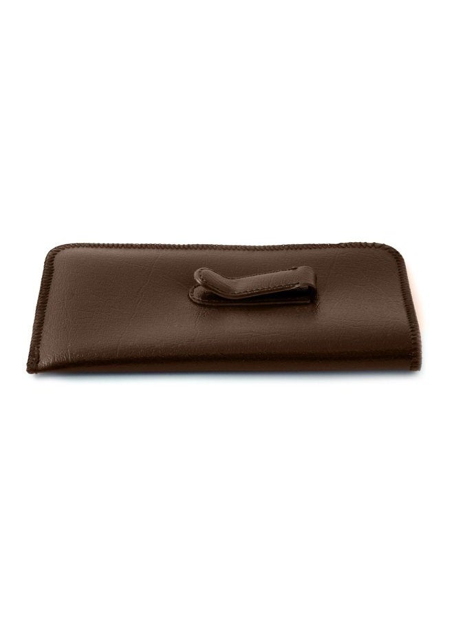 Calabria Mens Soft Slip-In Case w/ Metal Clip Jumbo Sized in Brown - Image 3