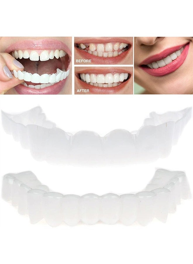 Crazylife Instant Perfect Smile Comfort Fit Flex Teeth Veneers Denture for Top and Bottom Teeth to Make White Tooth Beautiful Neat  - Image 2