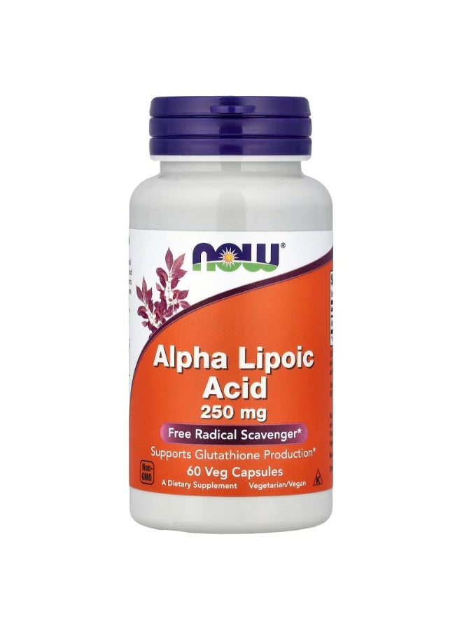 now Alpha Lipoic Acid, 250 mg, 60 Veg Capsules - Image 1