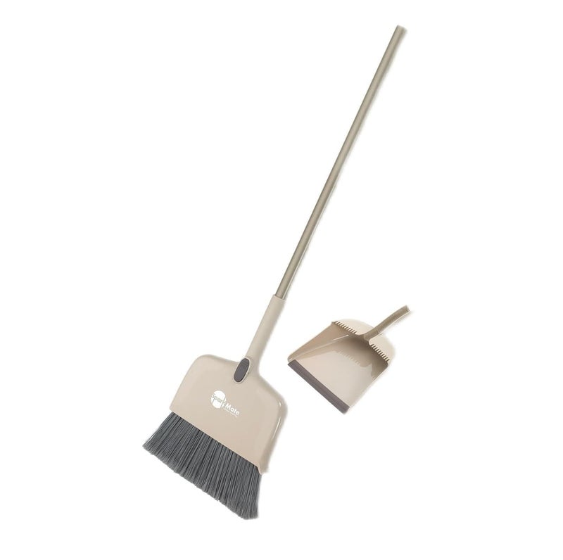 Sparkmate By Crystal Hi-Line 4 in 1 Broom with Dustpan, Adjustable Bristles - Image 1