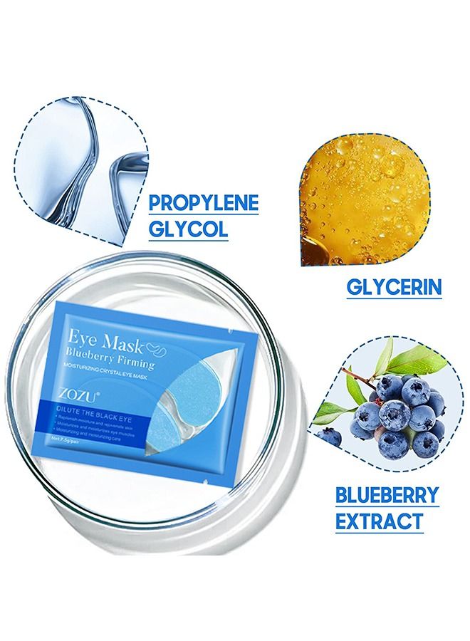 SADOER 10Pcs Under Eye Patches Blueberry Collagen Eye Mask Eye Gel Treatment Masks for Reducing Dark Circles,Puffy Eyes & Anti Aging,Under Eye Gel Pads Blueberry  - Image 4