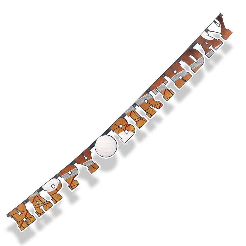 Havercamp Volleyball Birthday Banner (Large 7"" Cutout Letters  Numbers Included) Volleyball Side Out Party Collection by Havercamp - Image 1