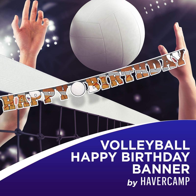 Havercamp Volleyball Birthday Banner (Large 7"" Cutout Letters  Numbers Included) Volleyball Side Out Party Collection by Havercamp - Image 3
