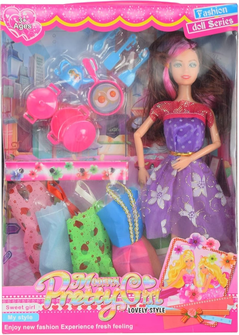 Plastic Fashion Doll Sweet And Modern Girl 2620-H67 Multicolour