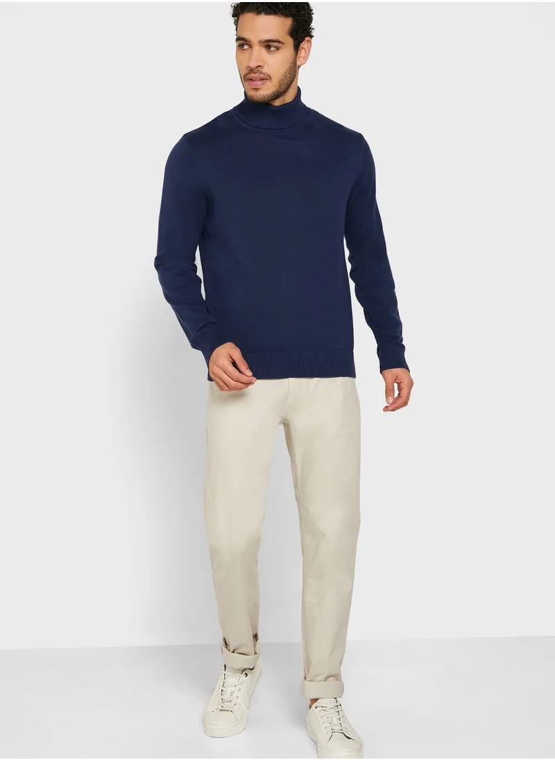Robert Wood Essential High Roll Neck Knit