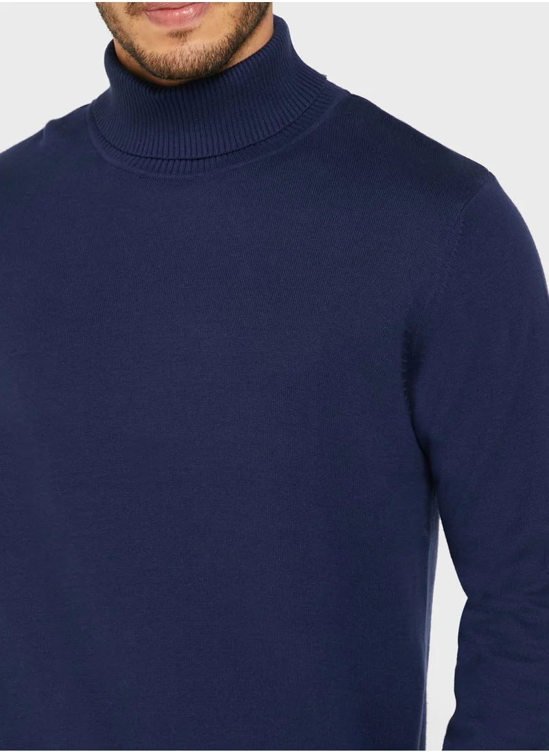 Robert Wood Essential High Roll Neck Knit