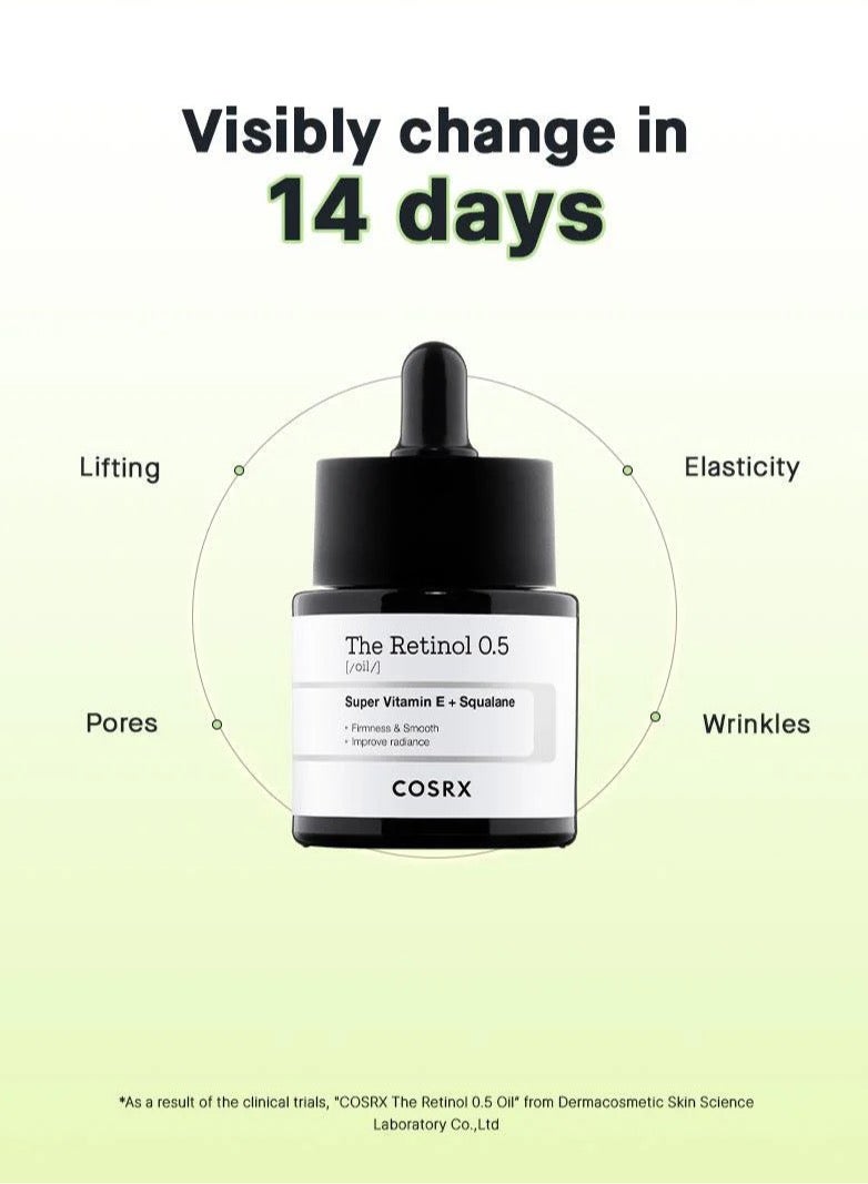 COSRX Advanced Retinol 0.5 Oil - Highly Concentrated 0.5% Pure Retinol Anti-Aging Treatment 20ml - Image 3