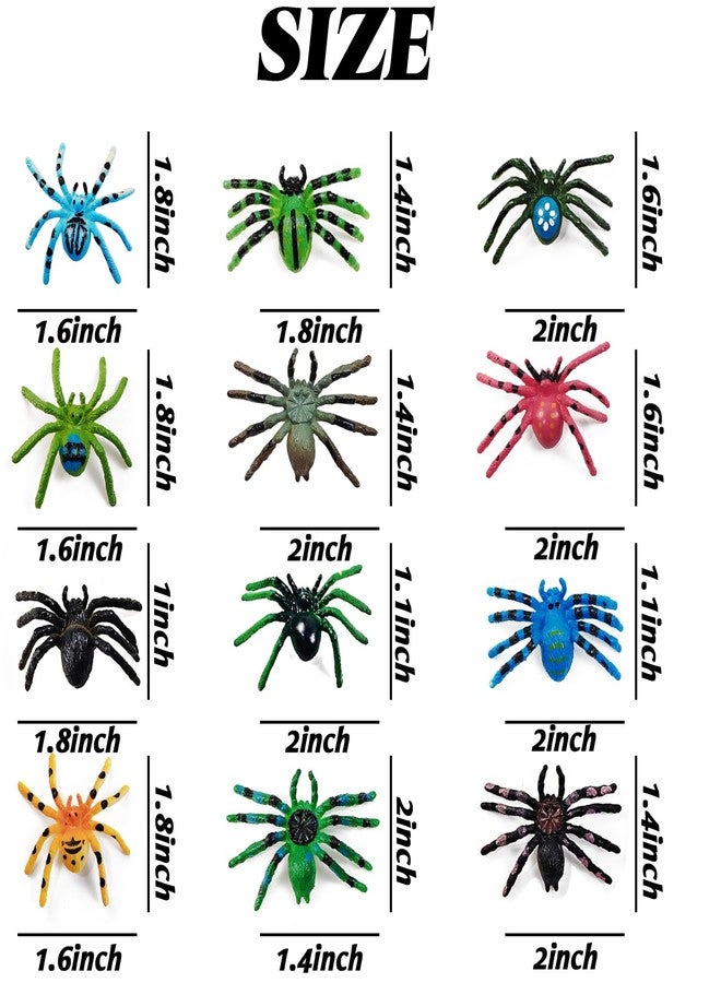 YOOHUA 48PCS Spider Toys Realistic Spider Figures Colorful Tarantula Figurines for Halloween Decor, Early Educational Toy, Birthday Party, Cake Topper for Kids - Image 2