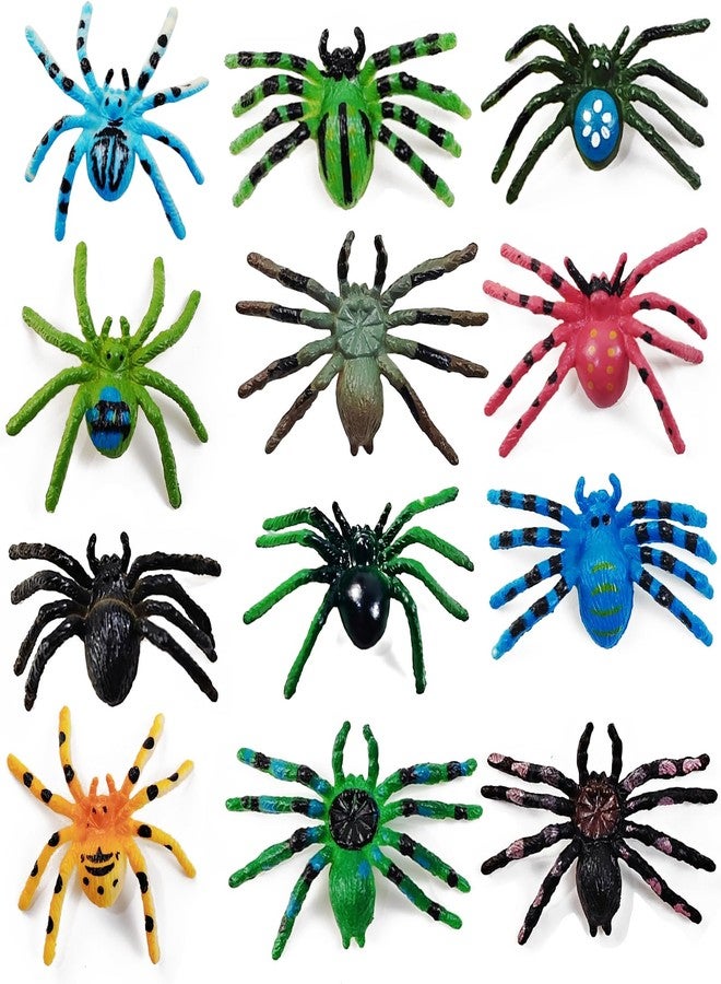 YOOHUA 48PCS Spider Toys Realistic Spider Figures Colorful Tarantula Figurines for Halloween Decor, Early Educational Toy, Birthday Party, Cake Topper for Kids - Image 1