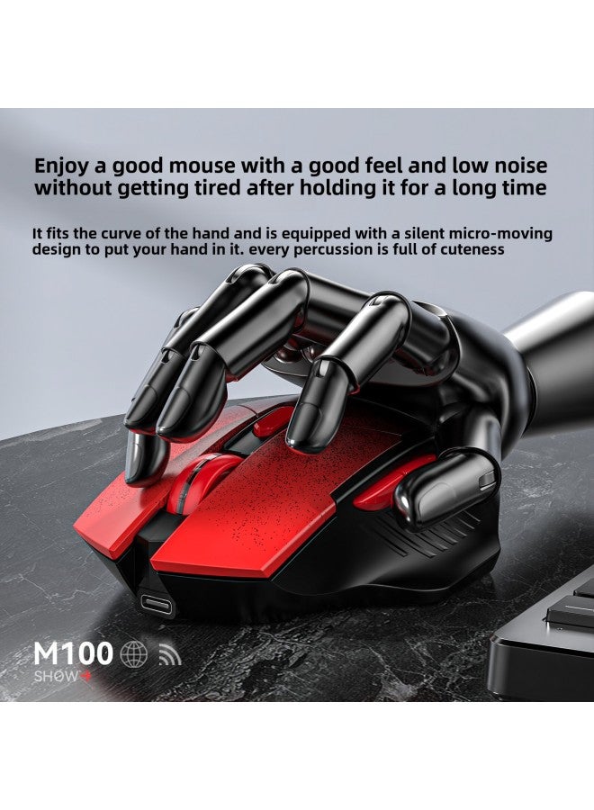 USB-C Trend Wireless Mouse Gradient Mute Office Game Dual-mode Charging Bluetooth Mouse-Specifications:2.4g Rechargeable Version-black (type-c Receiver) - Image 4