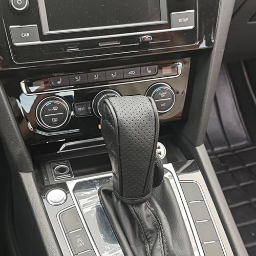aakichi Universal Car Gear Shift Knob Cover, PU Leather, Manual and Automatic Compatible with All Car's & SUVs (Black) - Image 2