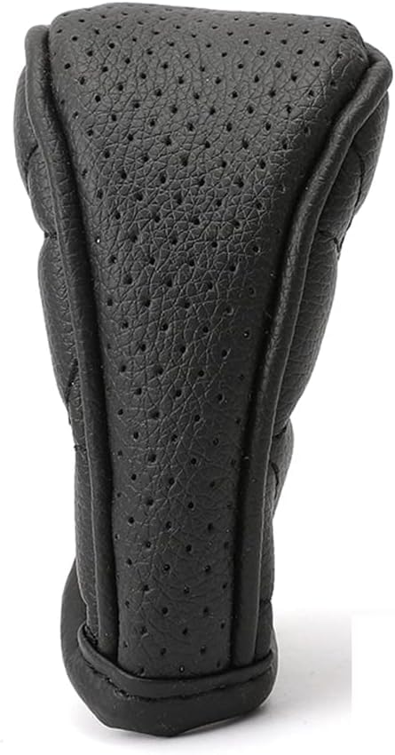 aakichi Universal Car Gear Shift Knob Cover, PU Leather, Manual and Automatic Compatible with All Car's & SUVs (Black) - Image 1