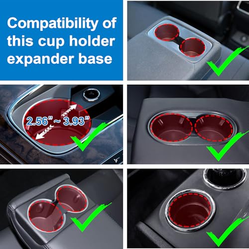 Zeyitian Car Cup Holder Expander, Cup Holder Extender Adapter with Expandable Arm and Adjustable Base, Compatible with Yeti Ramblers 14-64oz, Hydro Flasks 18-64oz Most Coffee Mugs Bottles & Cups - Image 2