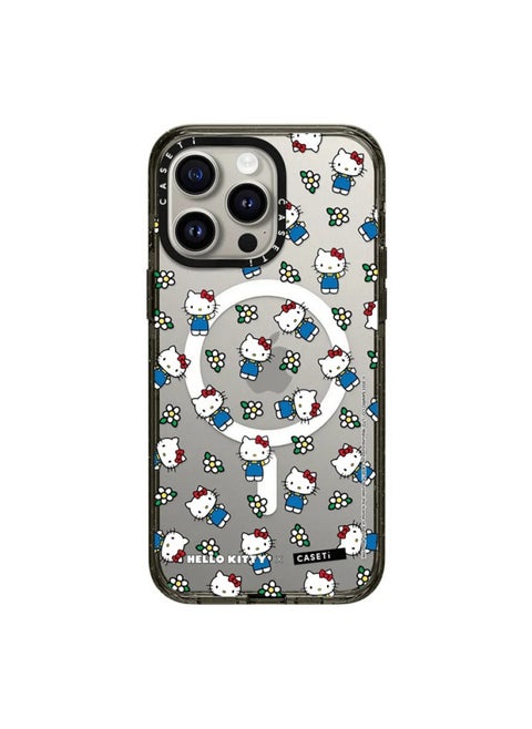 CASETi Joint Hellokitty Shell Chain KT Cat Phone Case For Iphone16ProMax For Iphone 15pl-Colour:Fykt Mao Man Print Original Black Frame/magnetic Suction-Applicable Model:For Iphone16