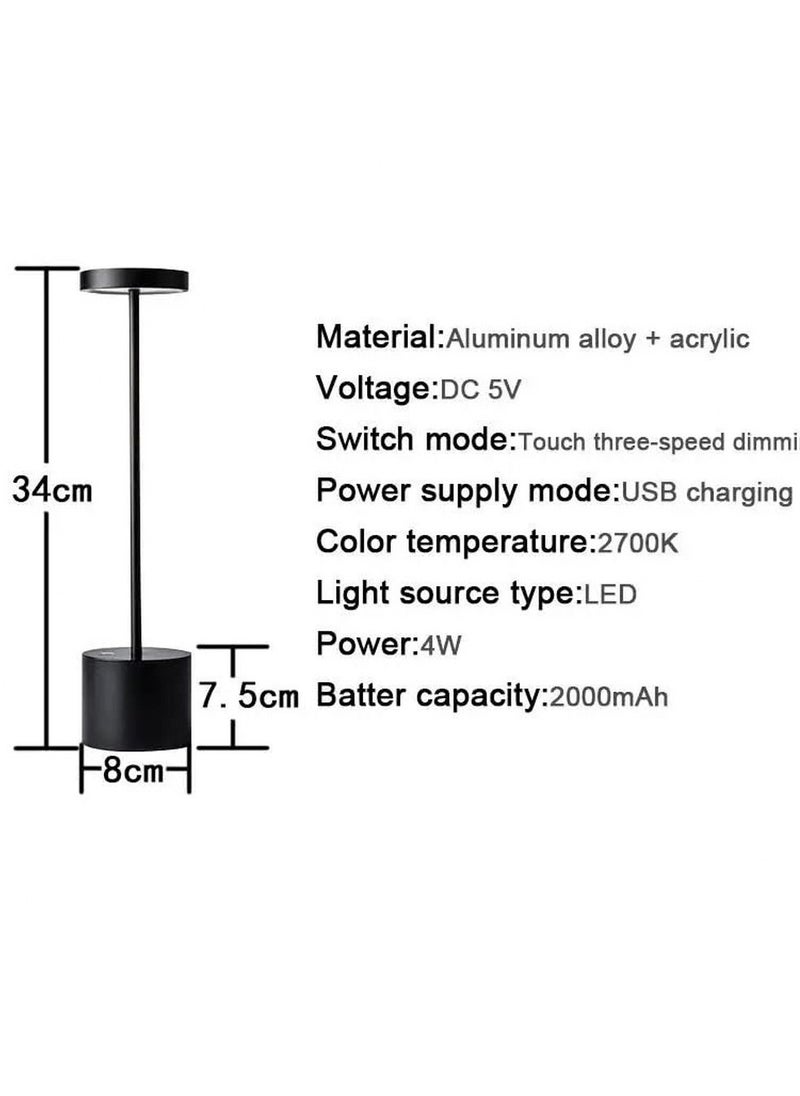 VIO Portable LED Table Desk Lamp Bedside Night Light with Touch Sensor 3 Color Rechargeable Cordless Lamp for Kids Nursery Dimming for Home Bedroom Nursery Restaurant Bar White Matt  - Image 2