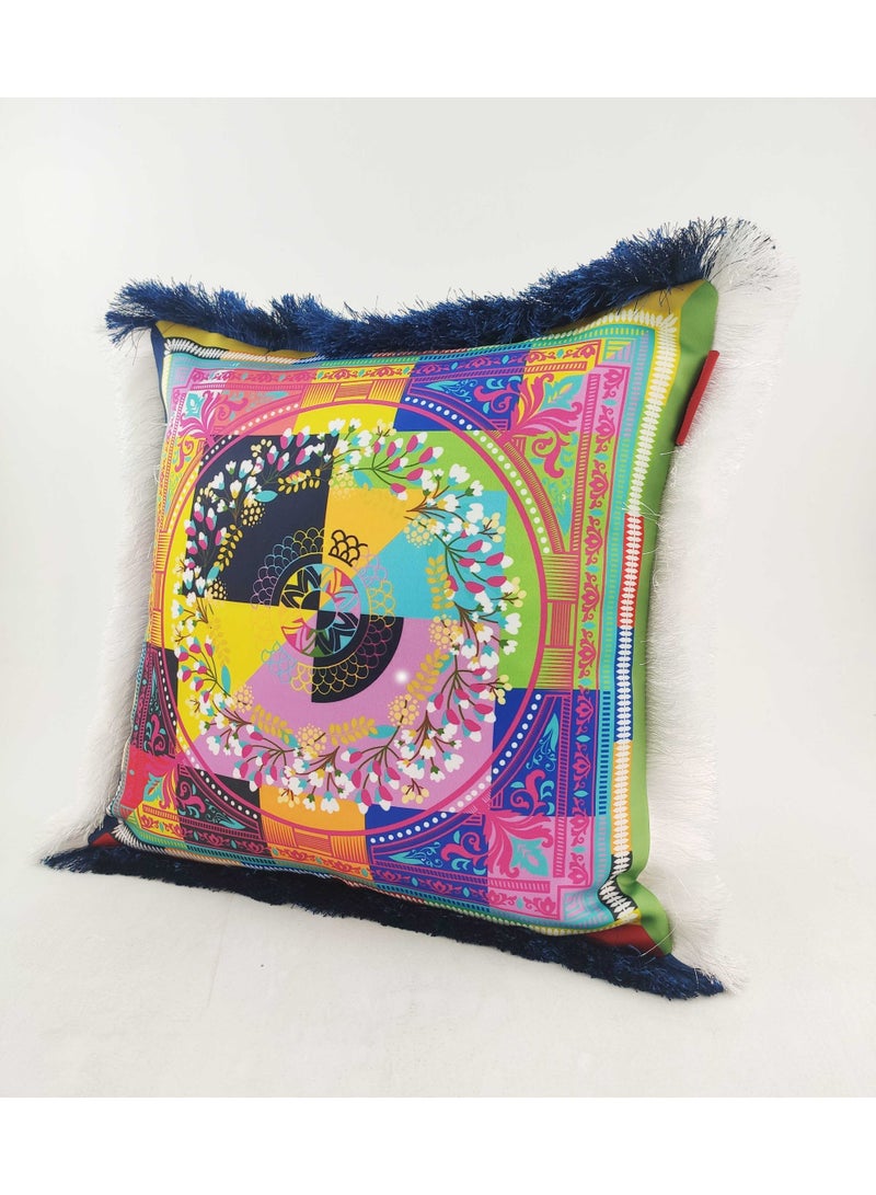 Ramsha Multi Color Polyester Cushion with Filler Cushion for Floor,throw cushion,sofa cushion Bed, Couch - CS 057 (45x45cm) - Image 2