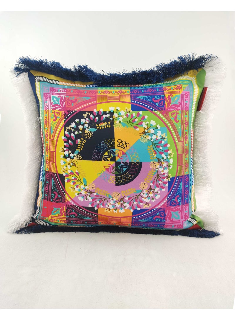 Ramsha Multi Color Polyester Cushion with Filler Cushion for Floor,throw cushion,sofa cushion Bed, Couch - CS 057 (45x45cm) - Image 1