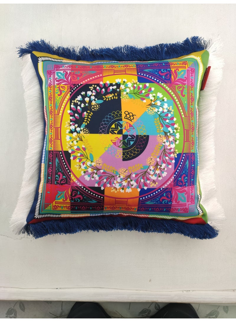 Ramsha Multi Color Polyester Cushion with Filler Cushion for Floor,throw cushion,sofa cushion Bed, Couch - CS 057 (45x45cm) - Image 3