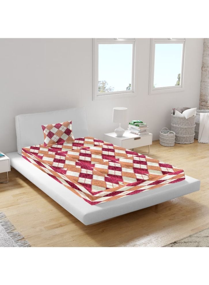 BYFT BYFT orchard comfort cream jaipuri patch pattern printed single sheet & one pillowcase 150 x 230 cm microfiber  - Image 2