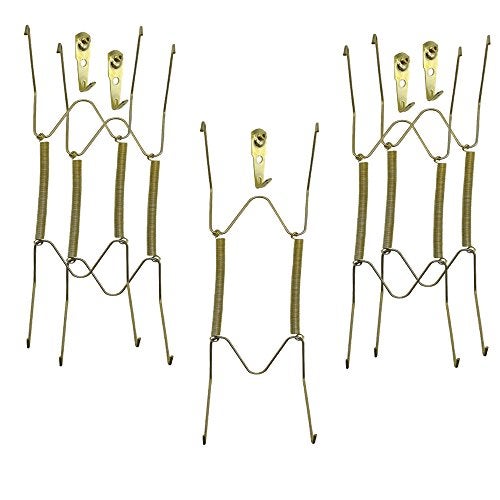 Xinlinke Plate Hangers for The Wall 12 inch Decorative Dish Display Tray Holder with Installation Hooks 5 Pack - Image 1