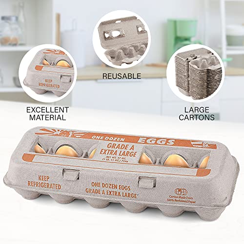 MT Products Printed Natural Pulp Egg Cartons 1 Dozen - Disposable Egg Storage Container (Pack of 25) - Made in the USA - Image 5