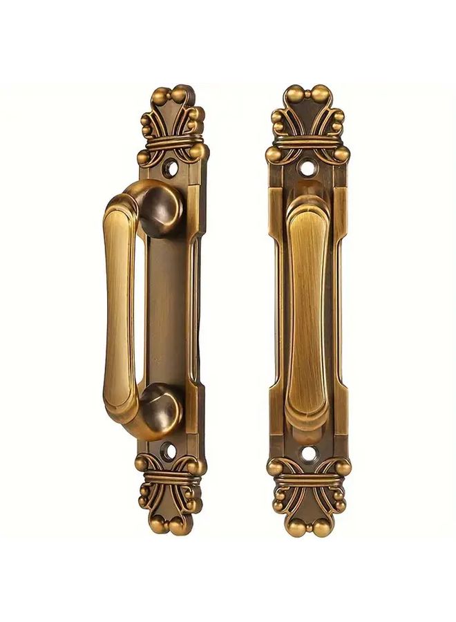 Brass Aluminum Alloy Cabinet Handles 2pcs Vintage European Door Pulls With Installation Hardware - Image 2