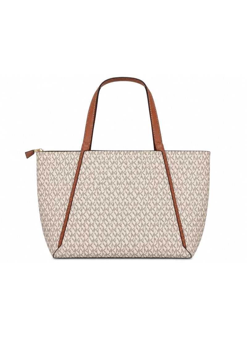 Michael Kors Women's Signature Logo Tote Bag - Beige & Brown - Image 2