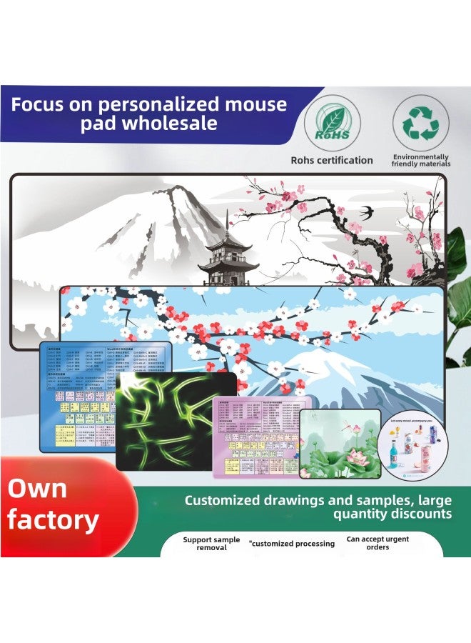 Shortcut Mouse Pad Cute Girl Landscape Keyboard Cartoon Computer Dirty Table Pad-Color:3mm Thickness-Pattern:800 * 300MM Lotus Shortcut Key  - Image 2