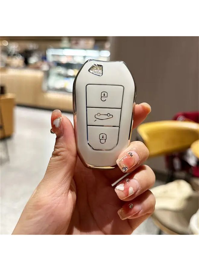 Black TPU Car Remote Key Fob Cover Case Compatible With Peugeot Citroen DS Models - Image 4