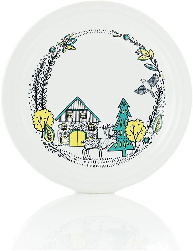 Fiesta 9 Round Luncheon Plate  Nordic Woodland White - Image 1