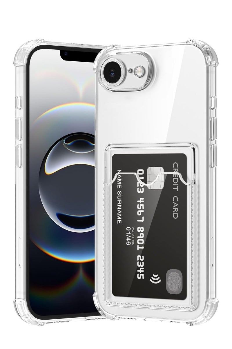 shomira Compatible with iPhone 16e Case Clear Protective Phone Case with Card Slot Scratch Resistant TPU Protective Cover  - Image 1