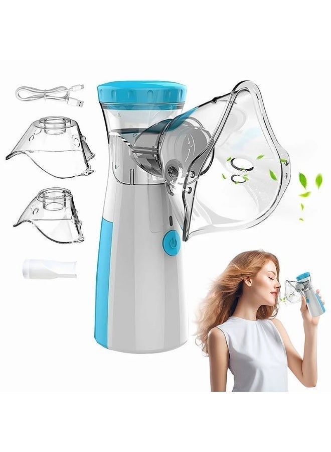 RUKYU Portable Mini Nebulizer Machine, USB Rechargeable Handheld Mesh Inhaler,Two Ways To Use For Adults And Children With Breathing Problems, For Home Office Outdoor - Image 1