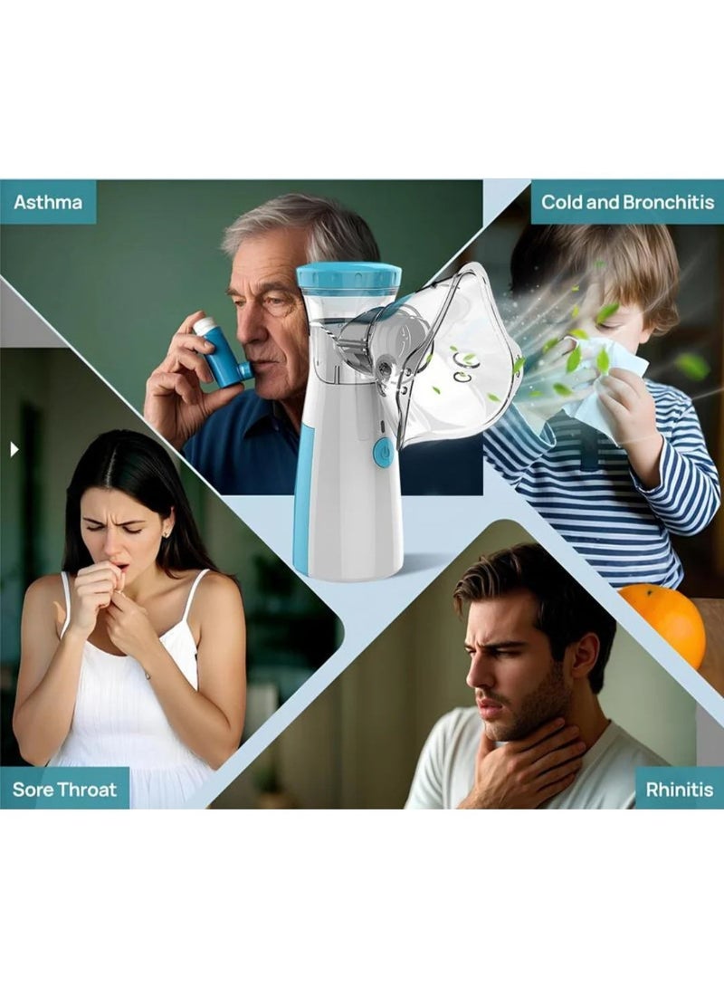 RUKYU Portable Mini Nebulizer Machine, USB Rechargeable Handheld Mesh Inhaler,Two Ways To Use For Adults And Children With Breathing Problems, For Home Office Outdoor - Image 2