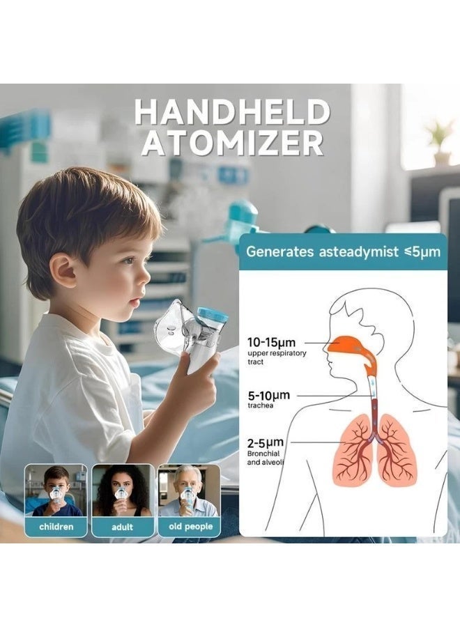 RUKYU Portable Mini Nebulizer Machine, USB Rechargeable Handheld Mesh Inhaler,Two Ways To Use For Adults And Children With Breathing Problems, For Home Office Outdoor - Image 5