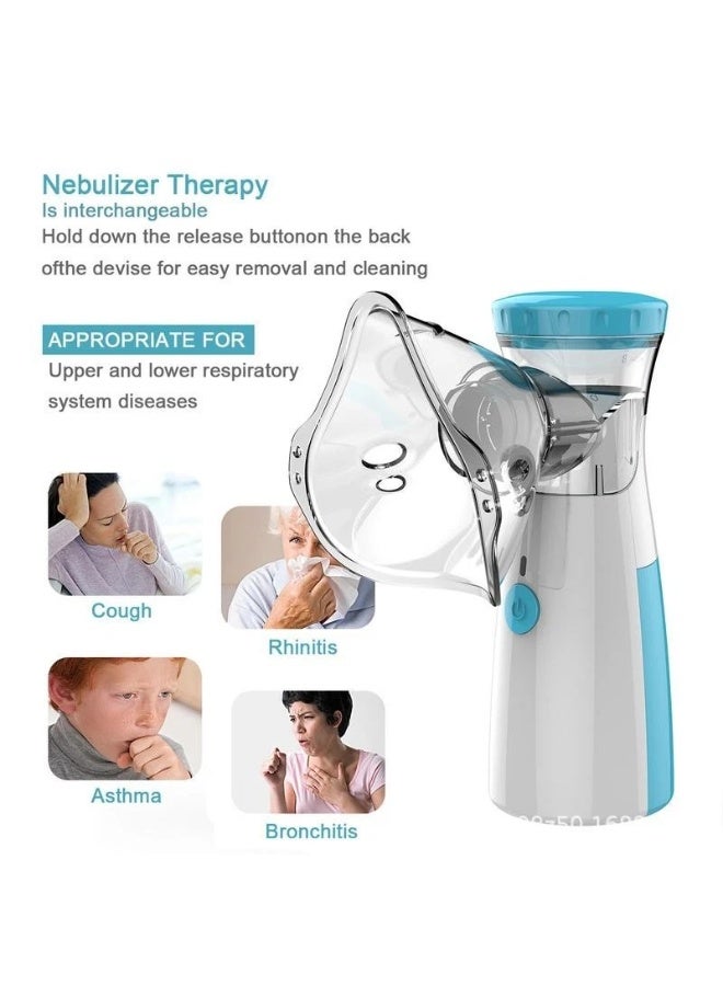 RUKYU Portable Mini Nebulizer Machine, USB Rechargeable Handheld Mesh Inhaler,Two Ways To Use For Adults And Children With Breathing Problems, For Home Office Outdoor - Image 4