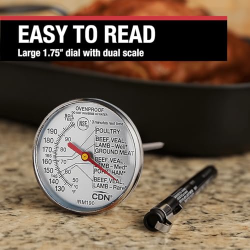 CDN Ovenproof Meat Thermometer | NSF® Certified | ProAccurate® | 1.75" Dial | For Oven & Grill Cooking | Durable Stainless Stem | Fast & Accurate Readings | IRM190 - Image 3