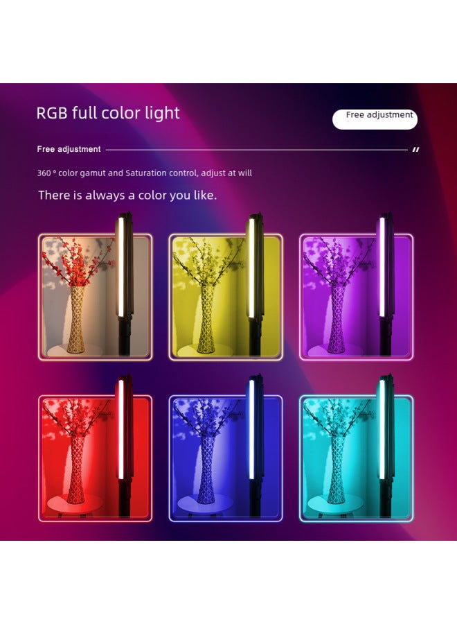 Hand-held Rod Lamp Full Color RGB Lamp Rod Photography Lamp Live Fill Light Hair Shooting Led Mobile Light Rod Fill Light Rod-Light Source Color:Yb-200r With Light Barrier + 2.1m Bracket + Pan/tilt  - Image 3