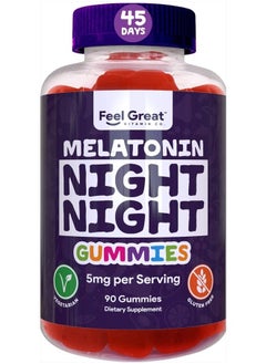 Feel Great 365 Feel Great Adult Melatonin Gummy | Strawberry Flavored Vegan Gummy| Melatonin 5 MG | Sleep Aid for Adults | 45 Day Supply  - Image 1