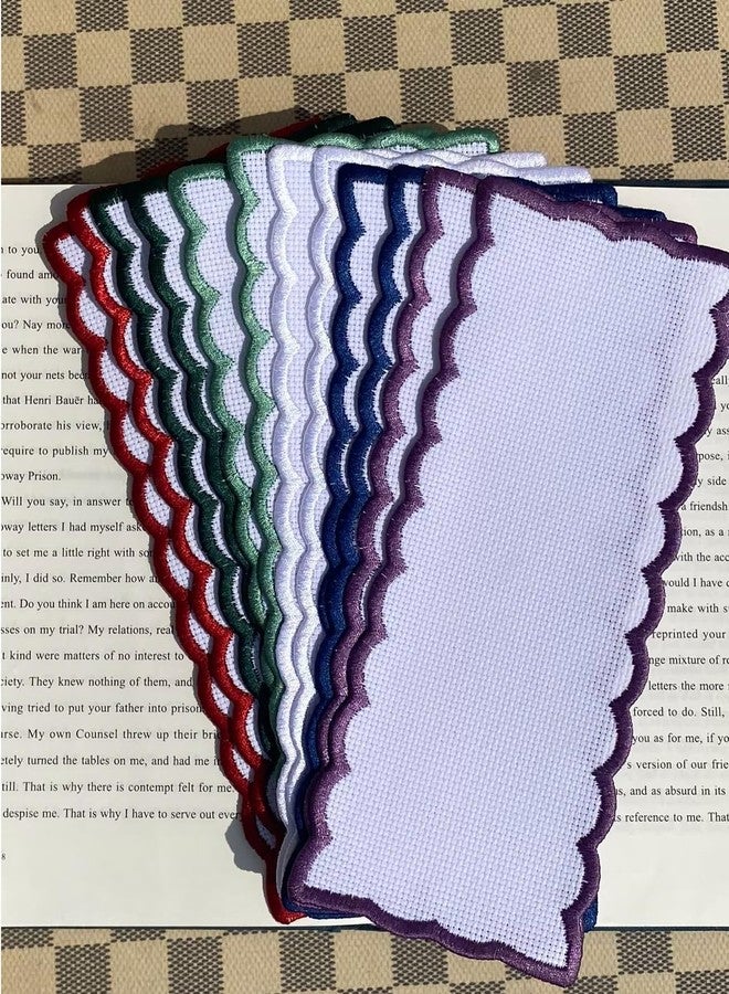 Max Stitch 12pcs 16ct Cotton aida Fabric Holiday Color Edged DIY Bookmarks,Bulk Blank Cross Stitch needlwork Craft Supply Bookmark to Cross Stitch - Image 4