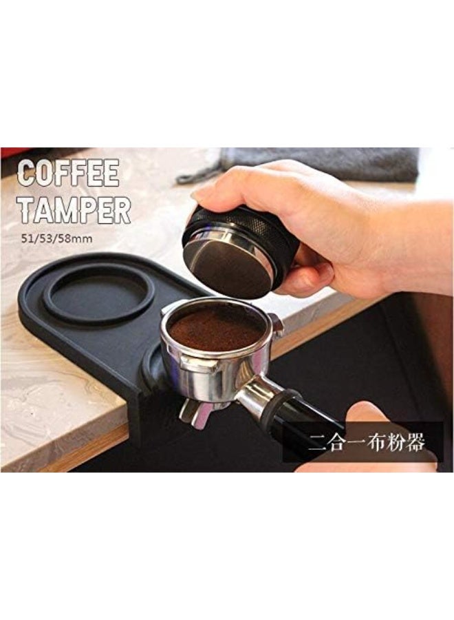 نيوزا موزع ومكبس القهوة 2 في 1 مزدوج الراس مقاس 51 ملم، متوافق مع حامل فلتر ديلونجي وبريفيل وبورتافلتر، بعمق قابل للتعديل، مكبس اسبريسو احترافي مستوي مزدوج الراس , اسود - Image 5