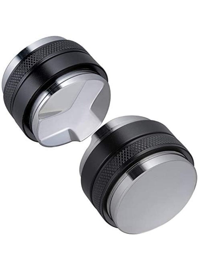 نيوزا موزع ومكبس القهوة 2 في 1 مزدوج الراس مقاس 51 ملم، متوافق مع حامل فلتر ديلونجي وبريفيل وبورتافلتر، بعمق قابل للتعديل، مكبس اسبريسو احترافي مستوي مزدوج الراس , اسود - Image 3