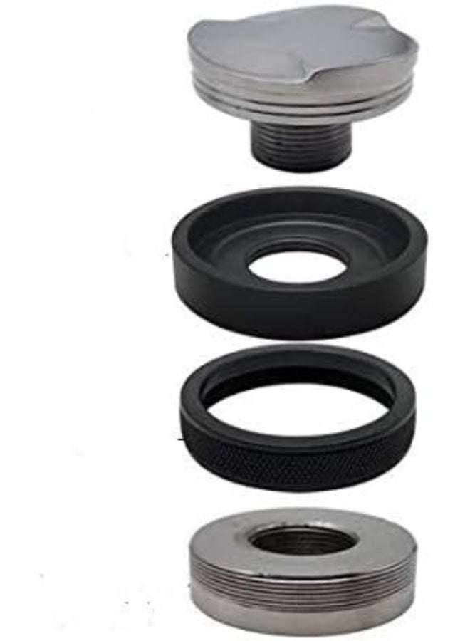 نيوزا موزع ومكبس القهوة 2 في 1 مزدوج الراس مقاس 51 ملم، متوافق مع حامل فلتر ديلونجي وبريفيل وبورتافلتر، بعمق قابل للتعديل، مكبس اسبريسو احترافي مستوي مزدوج الراس , اسود - Image 2