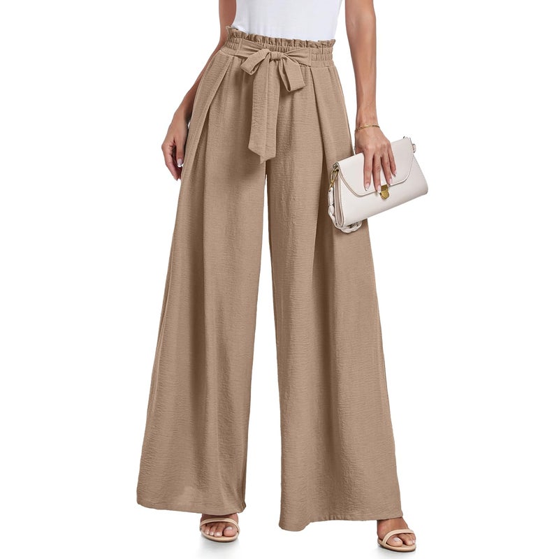 Lepunuo Wide Leg Womens Pants 2024 Work Business Casual High Waisted Dress Palazzo Flowy Trousers - Image 1