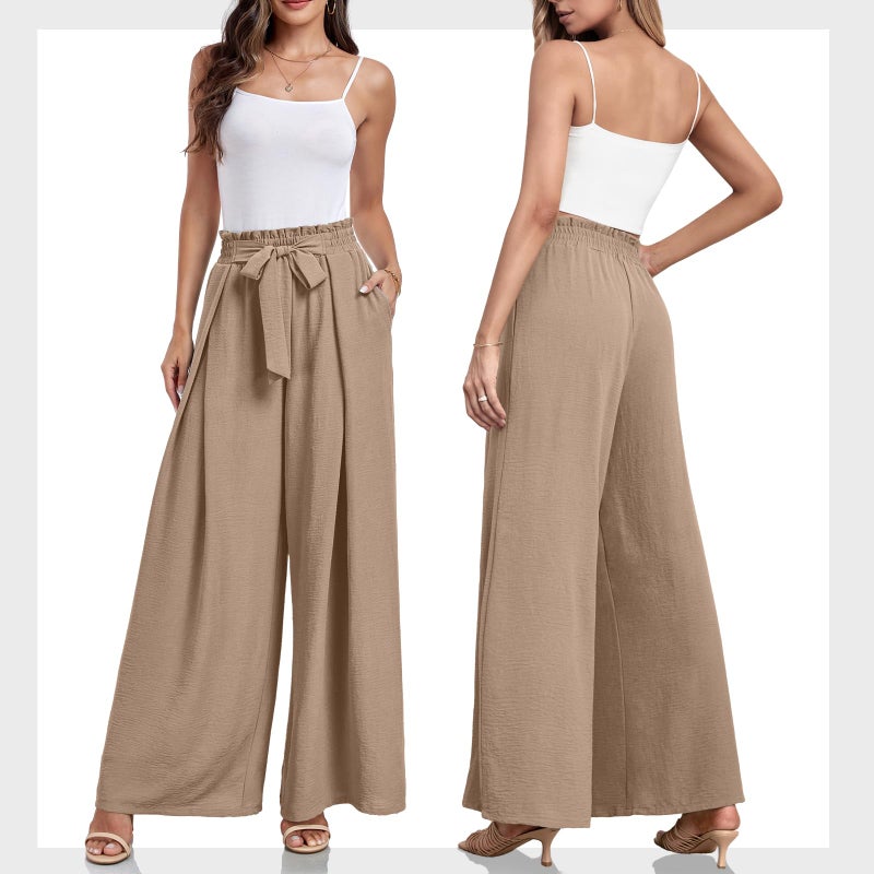 Lepunuo Wide Leg Womens Pants 2024 Work Business Casual High Waisted Dress Palazzo Flowy Trousers - Image 5
