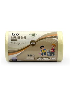 Tru tru Vanilla Scented Garbage Bags Roll 46x52cm 6 Gallon 30pc 